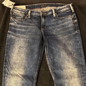 Silver cropped ankle jeans